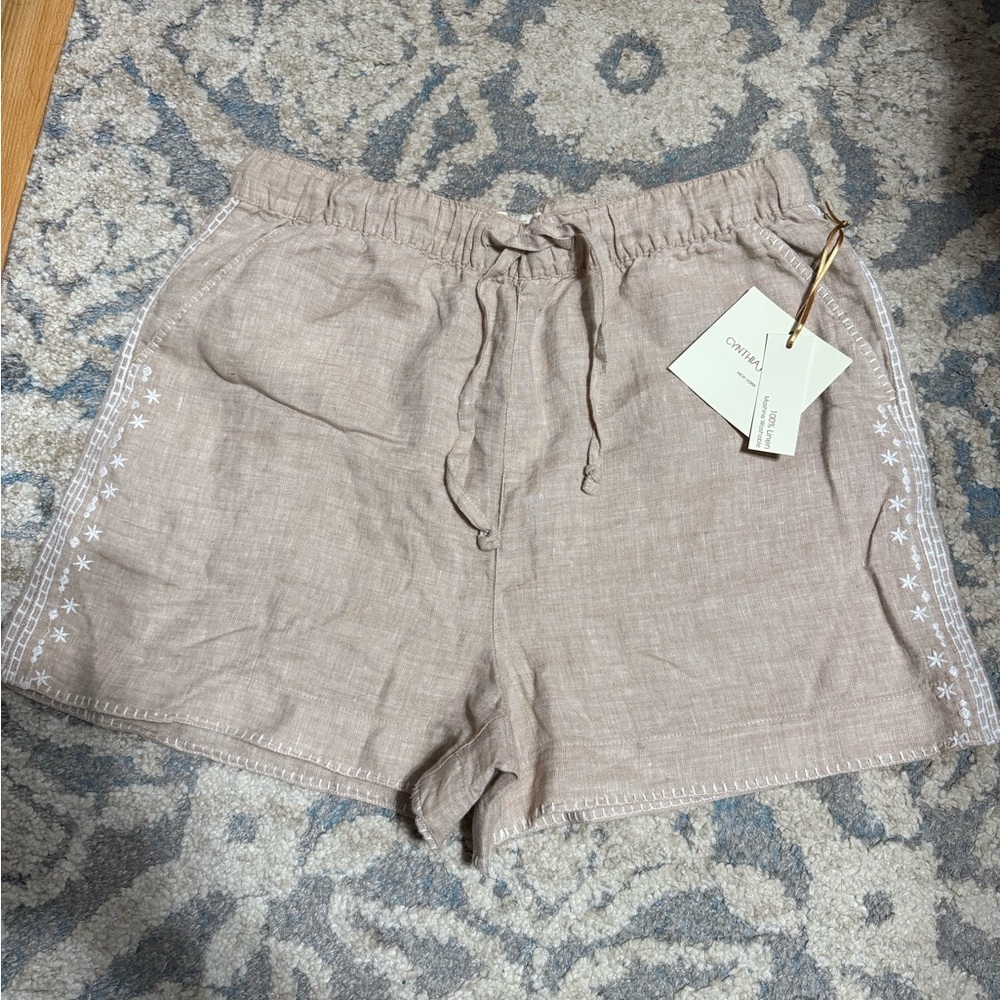 NWT 100% linen shorts